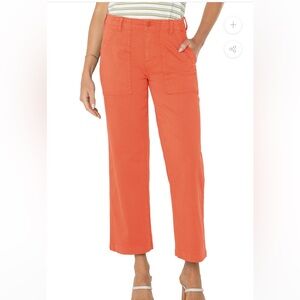 Liverpool Crop Wide Leg Cargo Pants In Color Papaya Sz 16/33 NWT | Boho Pants -